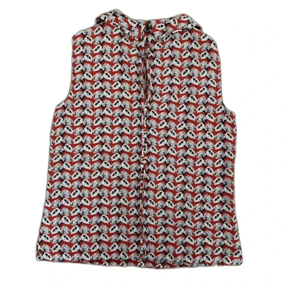 Tory Burch 100% Silk Blouse – Size 6 – Red, White & Black‎ Print